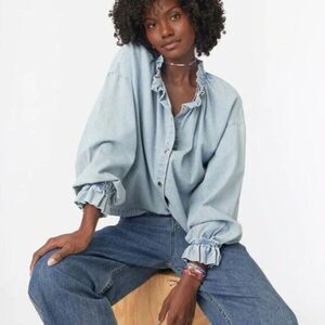 Women's Light Blue Denim Top